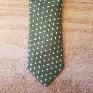 Knottery New York Hand Made Tie Green with White Polka Dot